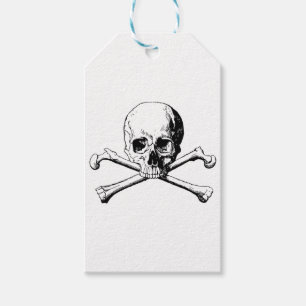 Kruisbeenderen schedel cadeaulabel
