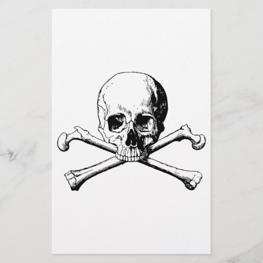 Kruisbeenschedel Briefpapier (Voorkant)