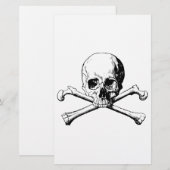 Kruisbeenschedel Briefpapier (Voorkant / Achterkant)