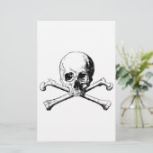 Kruisbeenschedel Briefpapier (Staand voorkant)