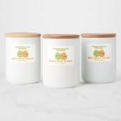 Kruisbessen en oranje drizzaninekaart voedselcontainer etiket (Flessen)