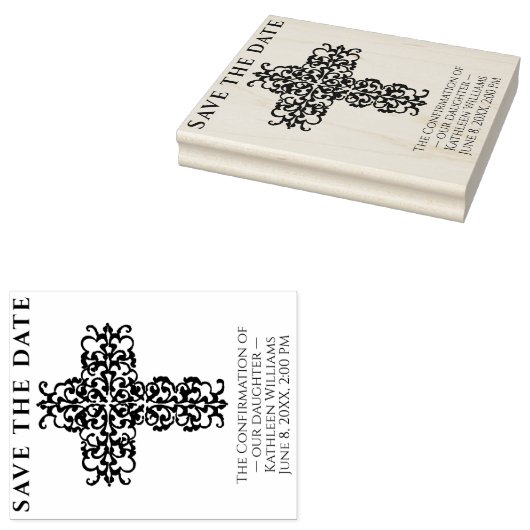 Kruisbevestiging De Christelijke datum opslaan Rubberstempel (Gestempeld)