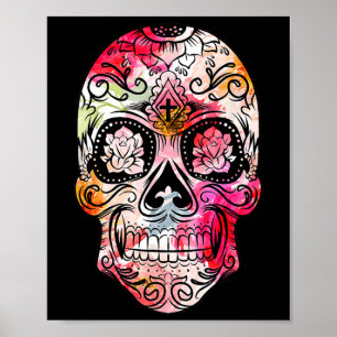 Kruisbloem Suiker Schedel Dag van de Dode Kostuum Poster