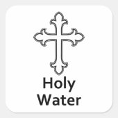 Kruischristendom Heilig Water Vierkante Sticker (Voorkant)