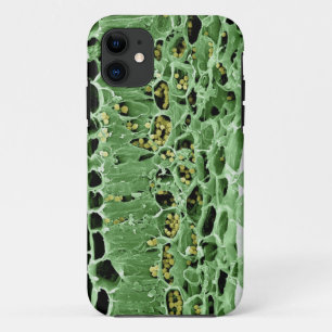 Kruisdoorsnede van leder iPhone 11 hoesje