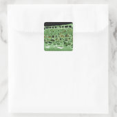 Kruisdoorsnede van leder vierkante sticker (Tas)