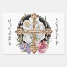 Kruisen en geschriften voor condoleances inpakpapier vel