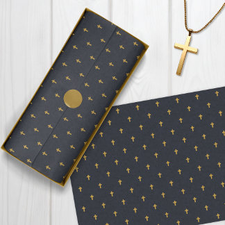 Kruisen - Faux Mustard Gold op Grafiet Tissuepapier