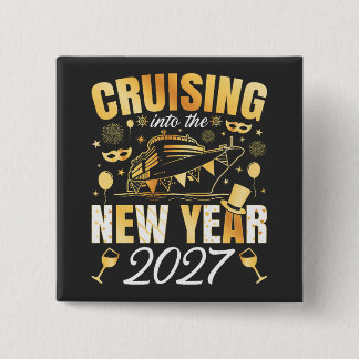 Kruisen in het nieuwe jaar 2027 vierkant vierkante button 5,1 cm