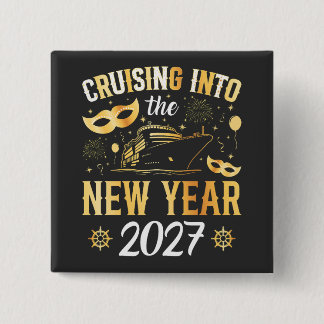 Kruisen in het nieuwe jaar 2027 vierkant vierkante button 5,1 cm