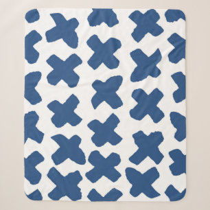 Kruisen Shibori: Indigo Batik patroon Sherpa Deken