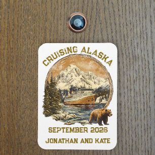 Kruisend Alaska Retro Versleten Scheepsdeurmarkeri Magneet