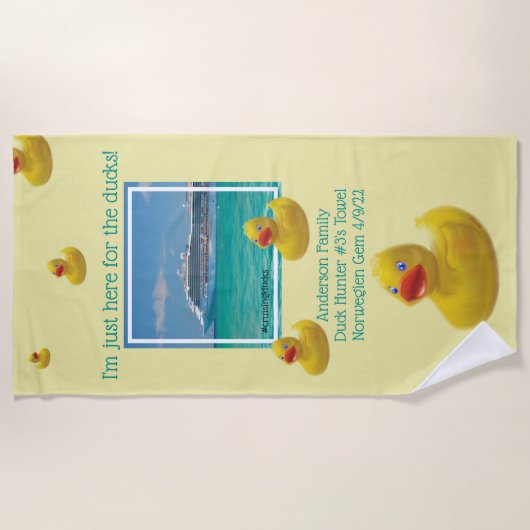 Kruisende eendenfamilie strandlaken (Voorkant)