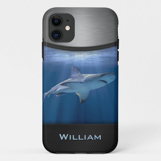 Kruisende haai met naam Case-Mate iPhone case (Achterkant)