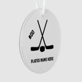  kruisende ockey sticks ornament (voorkant)