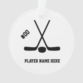 kruisende ockey sticks ornament