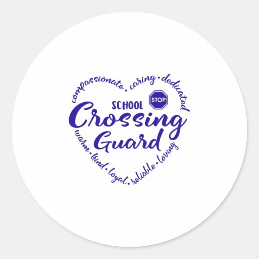 Kruisende wacht, school kruisende wacht ronde sticker (Voorkant)