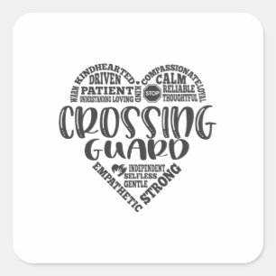 Kruisende wacht, school kruisende wacht vierkante sticker
