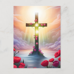 Kruisgod Loves Jesus redt Christelijke kerkliefde Feestdagenkaart