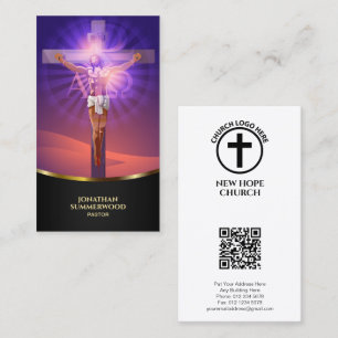 Kruisiging Christelijk Kerkvoorganger Gouden accen Visitekaartje