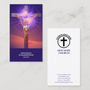 Kruisiging Christelijke predikant of evangelist Visitekaartje