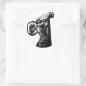 Kruisiging van Christus zwart-wit illustratie Ronde Sticker (Tas)