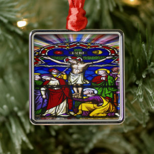 Kruisiging van Jezus aan het kruis Metalen Ornament