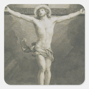 Kruisiging van Jezus Christus Vierkante Sticker