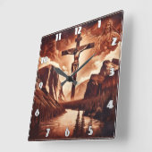 Kruisiging van Jezus te midden van majestueuze ber Vierkante Klok (Hoek)