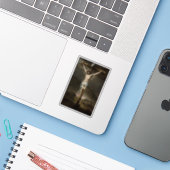 Kruisiging van Jezus Vinyl Decal Sticker (Laptop met iPhone)