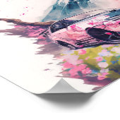 kruising door het landschap van Cherry Blossom Poster (Hoek)