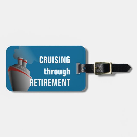 kruising door pensionering Rich Aqua Personalized Bagagelabel (Voorkant horizontaal)
