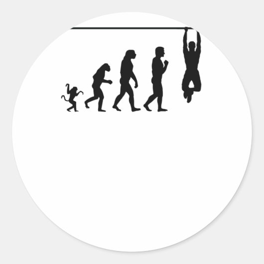 kruising evolutie, #crossfit ronde sticker (Voorkant)