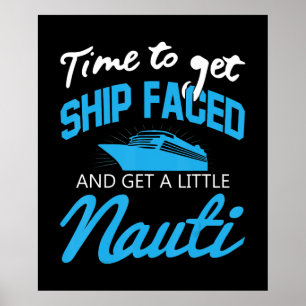kruising Funny Boat Party Shipface Family Cruise Poster