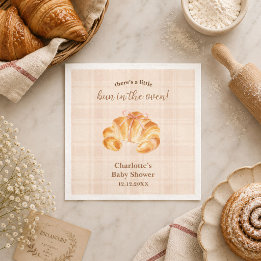 Kruising in de Oven Croissant Meisje Baby Shower Servet