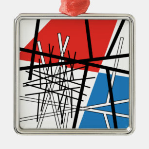 Kruising van lijnen en vlakken - Abstracte kunst Metalen Ornament