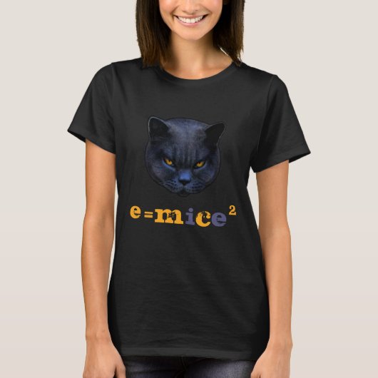 Kruiskat tegen Einstein! Funny Cat Gezegde T-shirt (Voorkant)