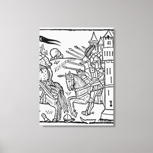 Kruismessen rijden uit om te vechten canvas afdruk (Voorkant)