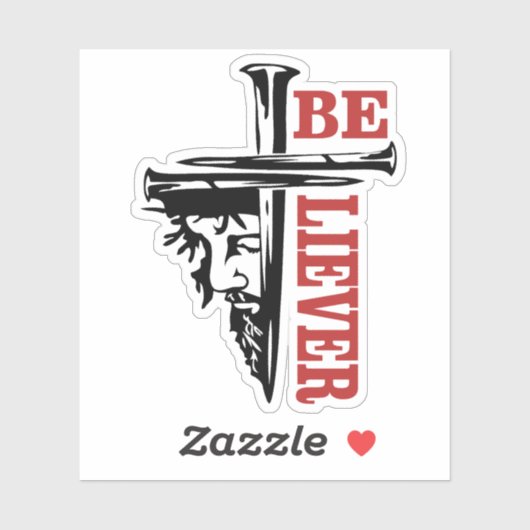 Kruisnagelontwerp van Jezus – Krachtig Christelijk Sticker (Vel)