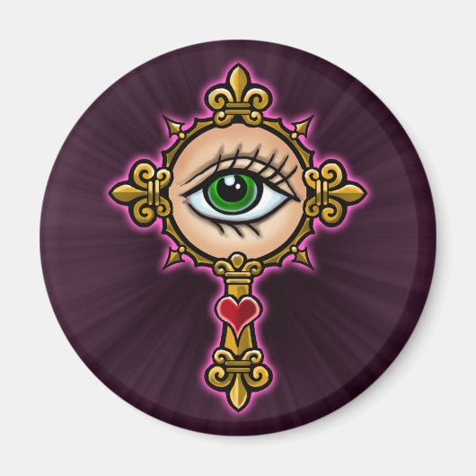 Kruisontwerp voor ogen bekijken magneet (Voorkant)