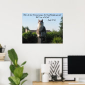 Kruisoogkat en psalm 27:14 poster (Thuiskantoor)