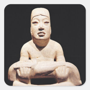 Kruispootfiguur met een baby, Olmec Vierkante Sticker