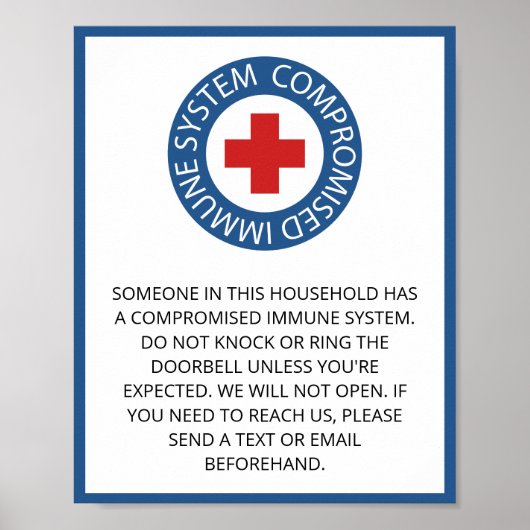Kruisrood blauw Compromisimmuunsysteem Poster (Voorkant)