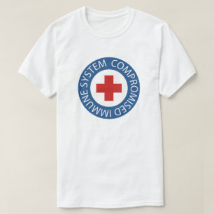 Kruisrood blauw gecomprimeerd immuunsysteem t-shirt