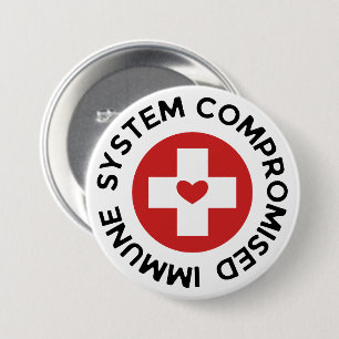 Kruisrood hartgeCompromishet immuunsysteem Ronde Button 7,6 Cm