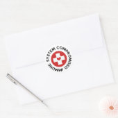 Kruisrood hartgeCompromishet immuunsysteem Ronde Sticker (Envelop)