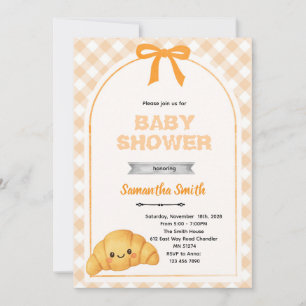 Kruissant baby shower feest uitnodiging