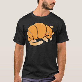 Kruissant Kat Schattig Gebak Dier Stunt Kunst Pret T-shirt