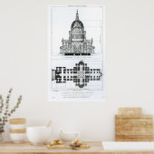 Kruissectie van de kathedraal van St. Paul Poster (Keuken)