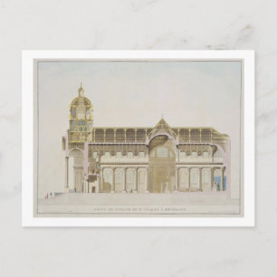 Kruissectie van de St. Jacques-kerk in Brussel Briefkaart